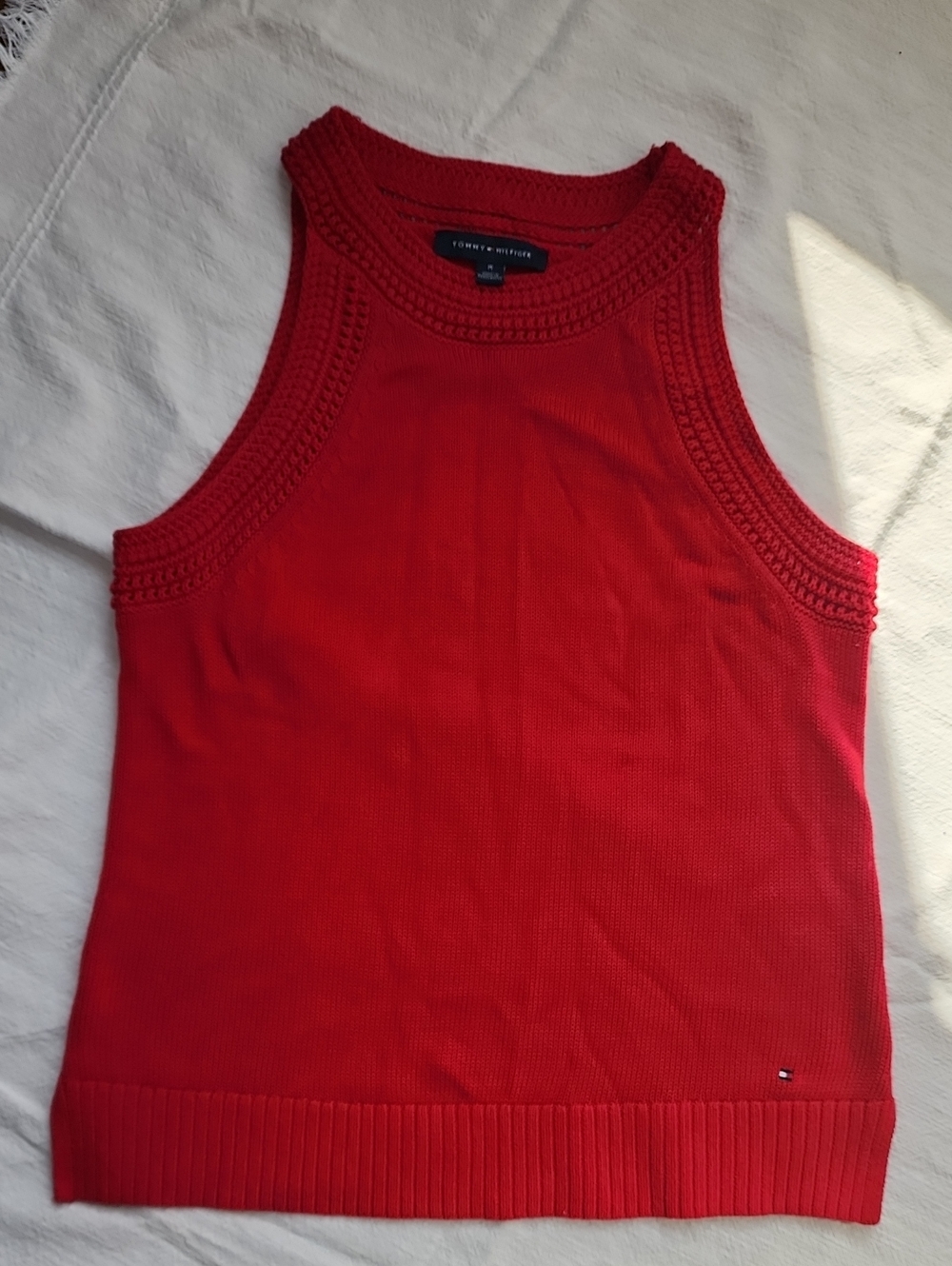Tommy Hilfiger Bright Red Knit Racerback Tank